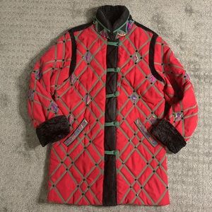 Rujiang Designer Chinese Long Coat Sz XL